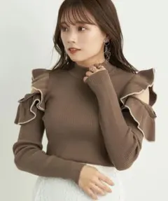 earth music&ecology 2wayフリルニットプルオーバー