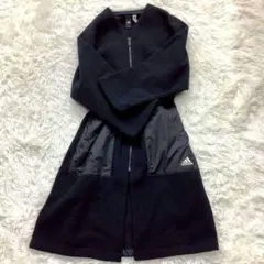 アディダス ボアコート レディース スリーライン 絞り ギャザー ドローコード
