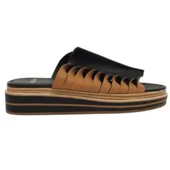 F07124 未使用品 Mollini レザーサンダル：37 ブラックのサムネイル