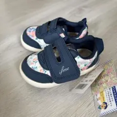【新品未使用】 イフミーネイビー フラワー スニーカー 13.0cm