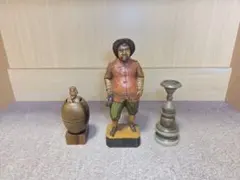 木製 人形 オブジェ 置物 3点セット インテリア 飾り海外製