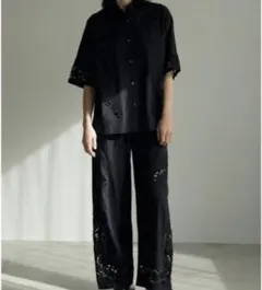 anuke Cutwork Lace Shirts ブラック