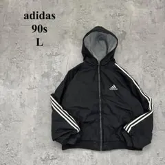 90s【adidas】アディダス（L）リバーシブルジャケット＊万国旗タグ＊胸ロゴ