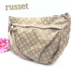 russet✨ショルダーバッグ クロスボディ ナイロン レザー ベージュ 軽量