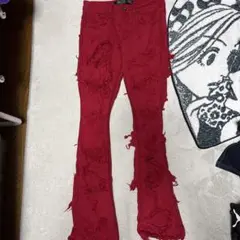 VALABASAS LOOMIS STACKED FLARED JEAN RED - メルカリ