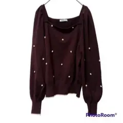 オリーブデオリーブ 【F】セーター 水玉 総柄 美品 レディース USED 古着