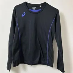 asics Mサイズ 長袖シャツ XWJ368N 黒/青