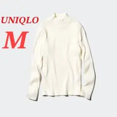 【新品未使用】ユニクロ　リブハイネックTシャツ　タイト　インナー　オフホワイト
