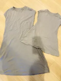 UNIQLO 親子コーデ　ノースリーブ ワンピース 110と160