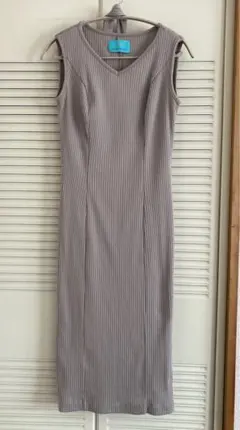HEART CLOSET ノースリーブ リブvネックワンピース　リボン付き