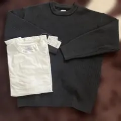 coen ブラック ポリニット　M