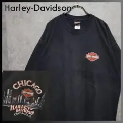 古着 USA製 00s ハーレーダビッドソン CHICAGO Tシャツ 2XL