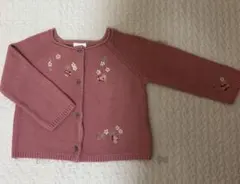 Next 花柄刺繍 ピンク ニットカーディガン9-12m
