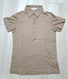Calvin Klein ベージュ ストライプ ポロシャツ