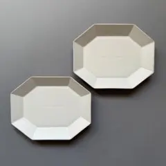 美濃焼　八角皿　楕円皿　小皿　オーバルプレート　　ホワイト　2枚