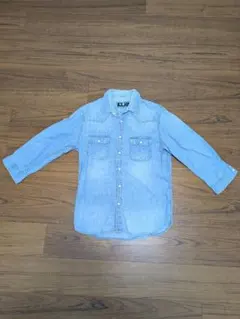 nano・universe デニムシャツ L 七分袖 ライトブルー