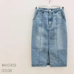 Roomy's デニムタイトスカート ライトブルー 165-170 MS 9のサムネイル