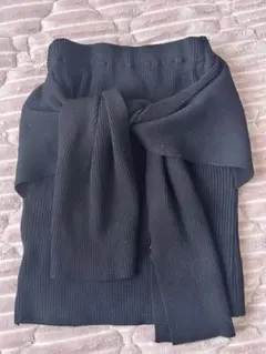 GRL ブラックリブ編みトップス