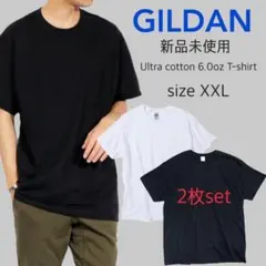 新品未使用 ギルダン ウルトラコットン 半袖Tシャツ 白黒２枚セット 2XL