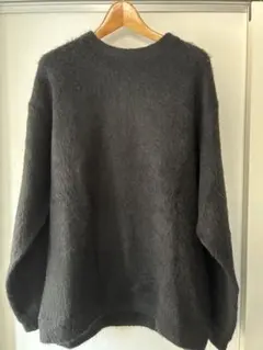 BEAMS シャギーニット クルーネック セーター ブラック Mのサムネイル