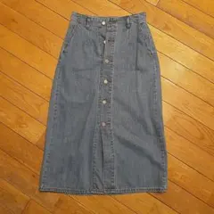 GU ボタン付きフロントデニムスカート　M