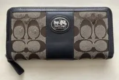coach コーチ 長財布 ブラウンシグネチャー ラウンドファスナーのサムネイル