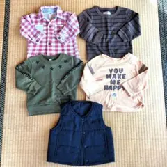 冬トップスセット 5点まとめ売り90cm