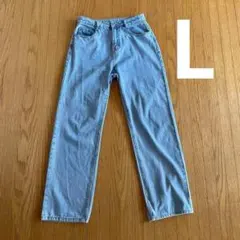 ◼️ライトブルー ストレートデニム◼️Lサイズ◼️綿100%