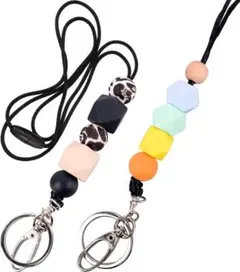 ❣️2個セット❣️超かわいいシリコンビーズストラップ 分離式ストラップ