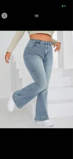 SHIEN ライトブルー ブーツカットデニム