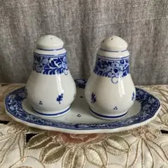 デルフト焼き ソルト＆ペッパー シェイカー トレイ付きのサムネイル