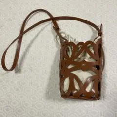 ブラウン レザー ショルダーバッグ