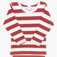 赤と白のストライプ長袖カットソー 120cm