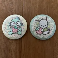サンリオ 刺繍缶バッジ★ハンギョドン ポチャッコ 2個セット