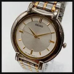 【稼働】SEIKO セイコー★メンズ 腕時計 クオーツ コンビ 薄型 シルバー