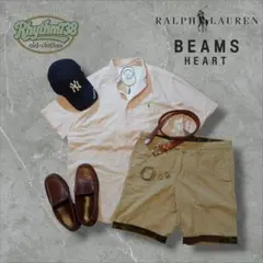 Ralph Lauren シアサッカーシャツ× BEAMS カモ柄切替ショーツ