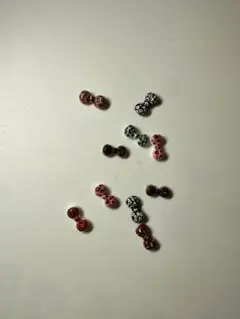 ドット柄リボン型ネイルパーツ10個セット