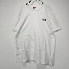THE NORTH FACE　Tシャツ　L　シンプル　ロゴ　ホワイト　人気　古着