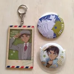 名探偵コナン　服部平次　缶バッジ　アクリルキーホルダー