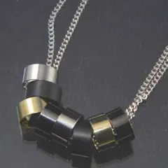 【送料無料】♣︎メンズアクセショップ♣︎リング二連ネックレス　丸