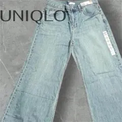 UNIQLO ドレープワイドフレアジーンズ 丈長めライトブルー タグ付き