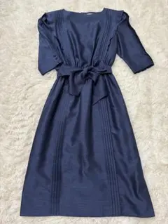 YUKI TORII ピンタックワンピース　ネイビーのサムネイル