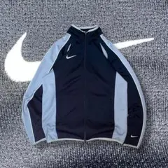 00s NIKE トラックジャケット y2k 短丈 刺繍ロゴ 切り替え テック系