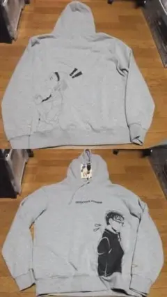 名探偵コナン 3L 未使用 パーカー 京極真 鈴木園子 グレー 空手 フード