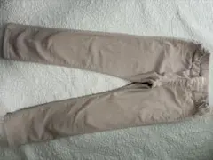 レース付きベージュ長ズボン 120