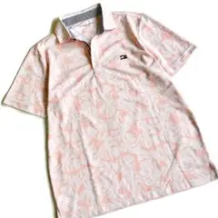 【美品】トミーヒルフィガーゴルフ　半袖ポロシャツ　ゴルフウェア　ボタニカル　 L