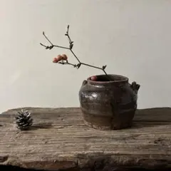 【天土なる古小壺 約7.5㎝ タイ古陶 スンコロク系 蒔絵】お茶道具花器花瓶茶入 天土なる古小壺 約7.5㎝ タイ古陶 スンコロク系 蒔絵】お茶道具花器