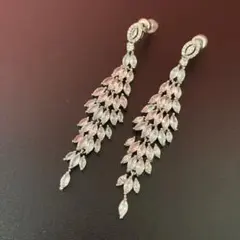 ブライダルアクセ　ロングピアス　キュービックジルコニア