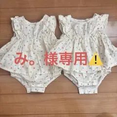 BREEZE フリル付き花柄ロンパース 2点セット 70