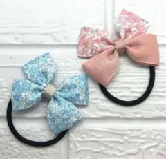 【192】ハンドメイド　グログランリボンのヘアゴム